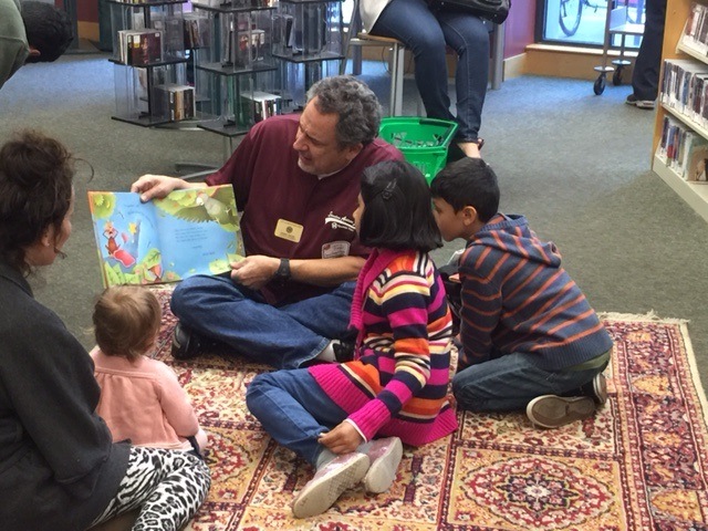 Reading to kids at the Mountain View library